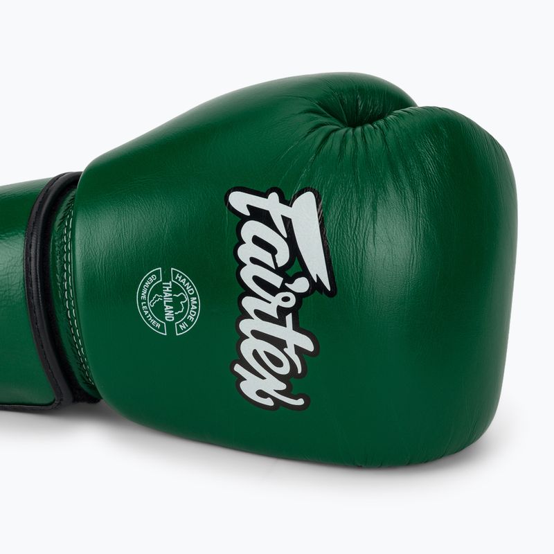 Mănuși de box Fairtex Real Leather Boxing green 5
