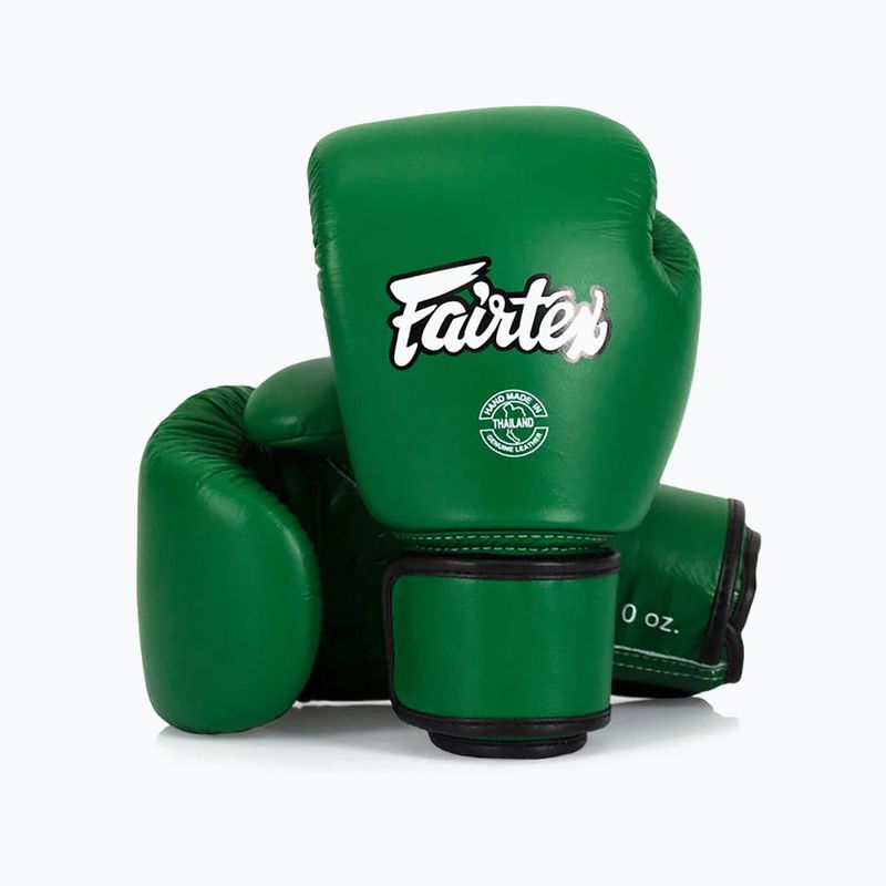 Mănuși de box Fairtex Real Leather Boxing green 4
