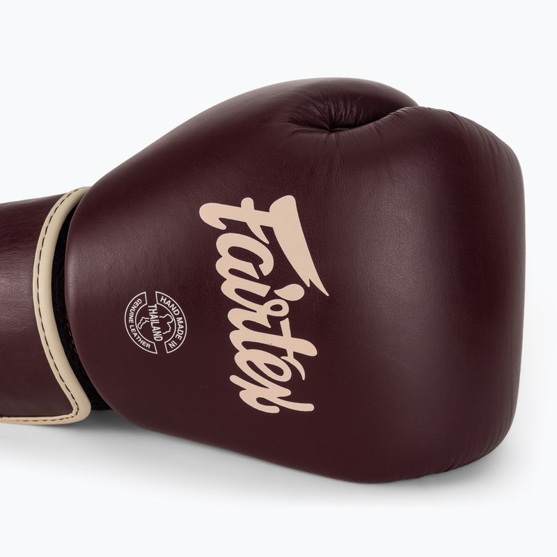 Mănuși de box Fairtex Real Leather Boxing maroon 5