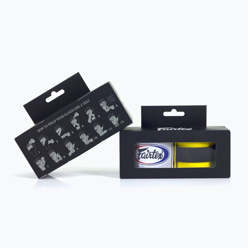 Fairtex Handwraps bandaje de box 300 cm galben 3