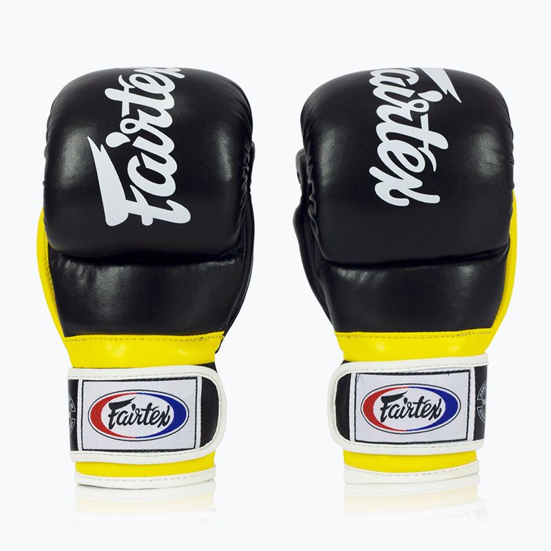 Mănuși Fairtex Super Sparring Grappling negru/galben