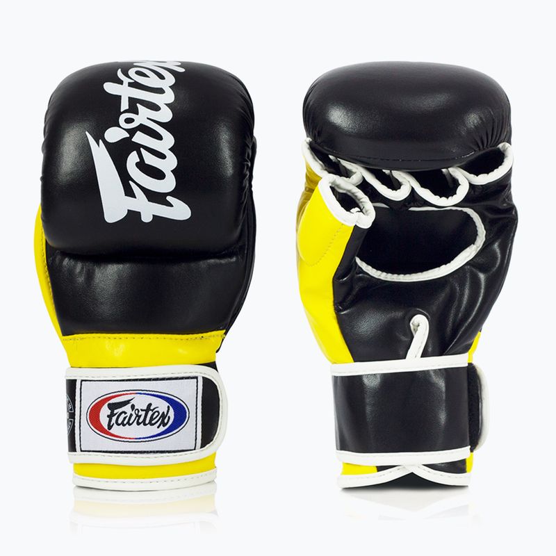 Mănuși Fairtex Super Sparring Grappling negru/galben 2