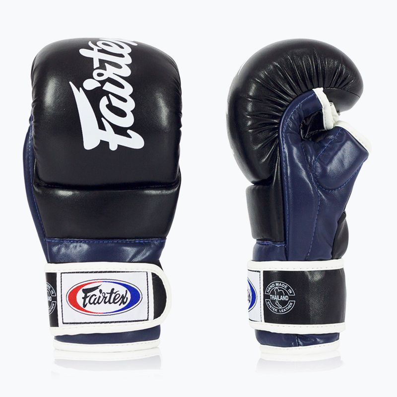 Mănuși Fairtex Super Sparring Grappling negru/albastru 3