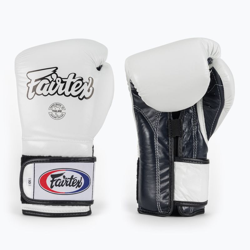 Mănuși de box Fairtex Heavy Hitter's Mexican Style white/blue