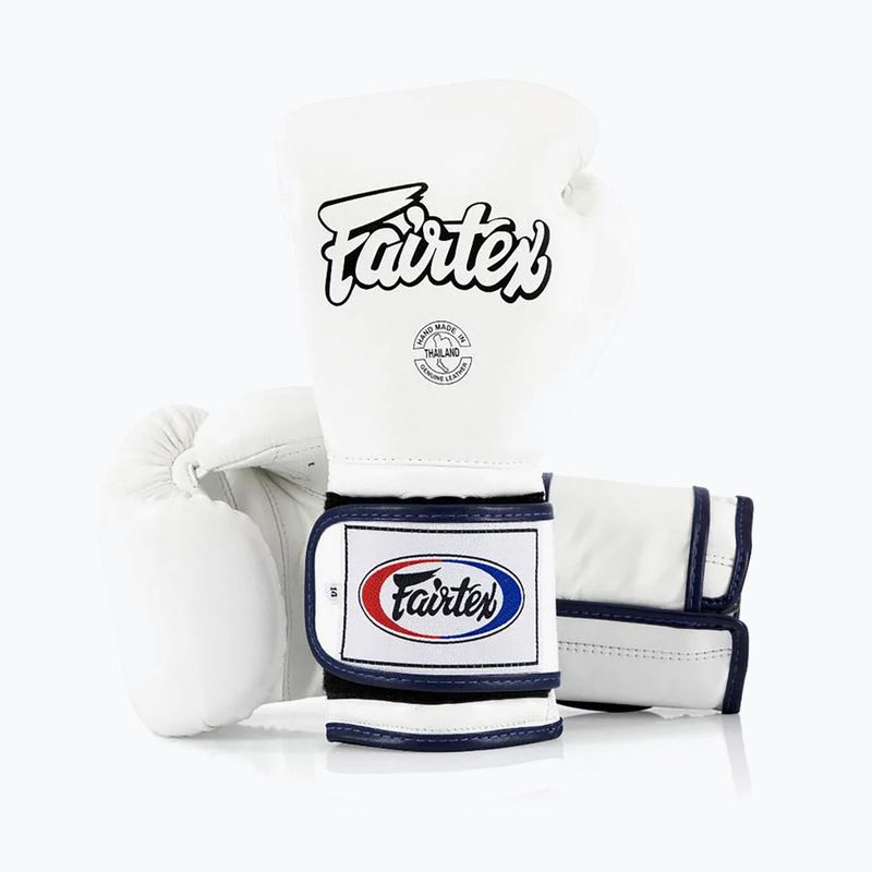Mănuși de box Fairtex Heavy Hitter's Mexican Style white/blue 4