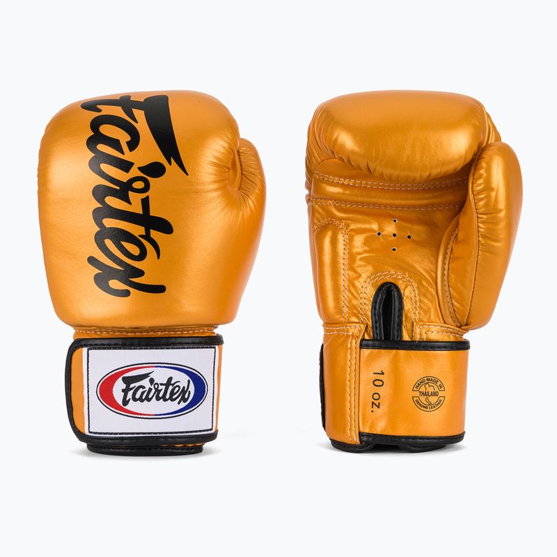 Mănuși de box Fairtex Deluxe Tight-Fit gold