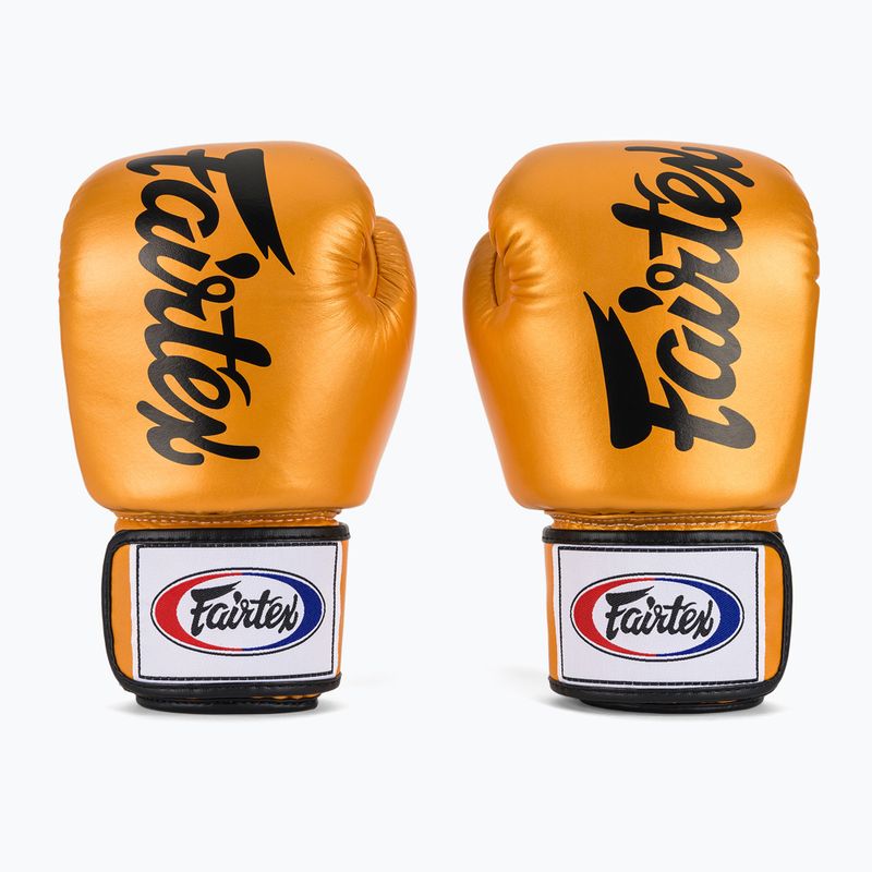 Mănuși de box Fairtex Deluxe Tight-Fit gold 2