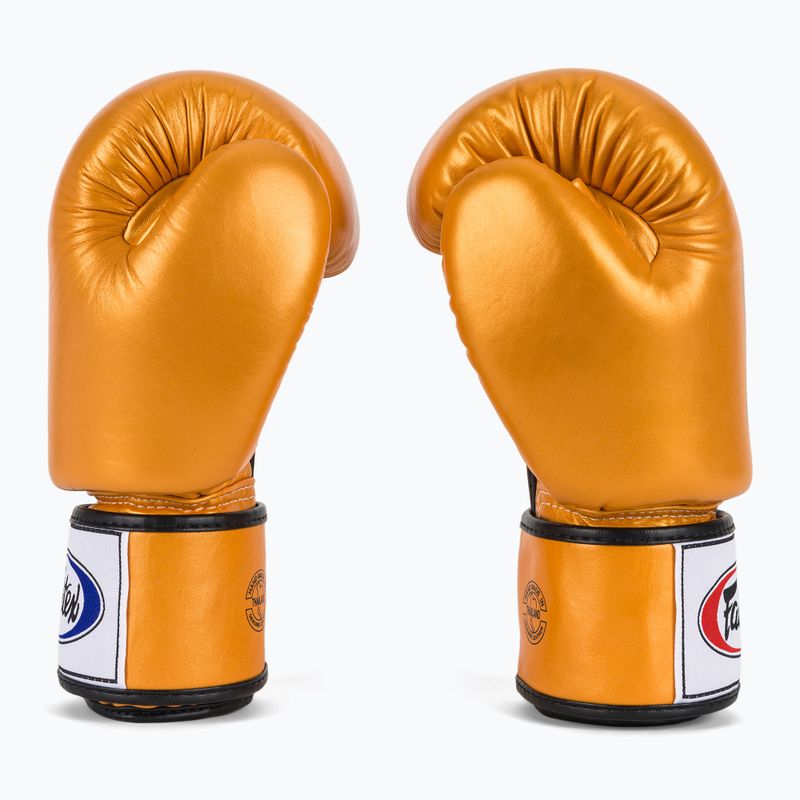 Mănuși de box Fairtex Deluxe Tight-Fit gold 4