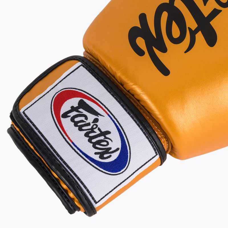 Mănuși de box Fairtex Deluxe Tight-Fit gold 6