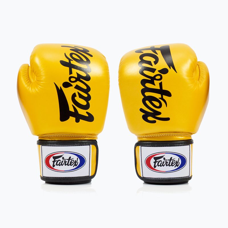 Mănuși de box Fairtex Deluxe Tight-Fit gold