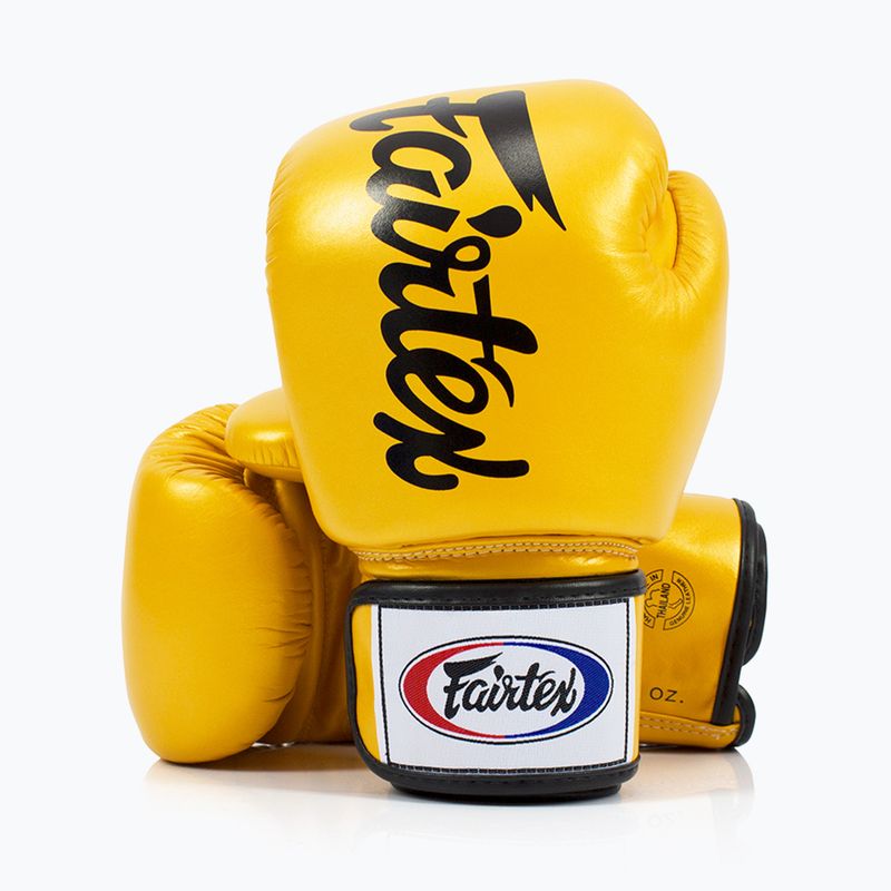 Mănuși de box Fairtex Deluxe Tight-Fit gold 4