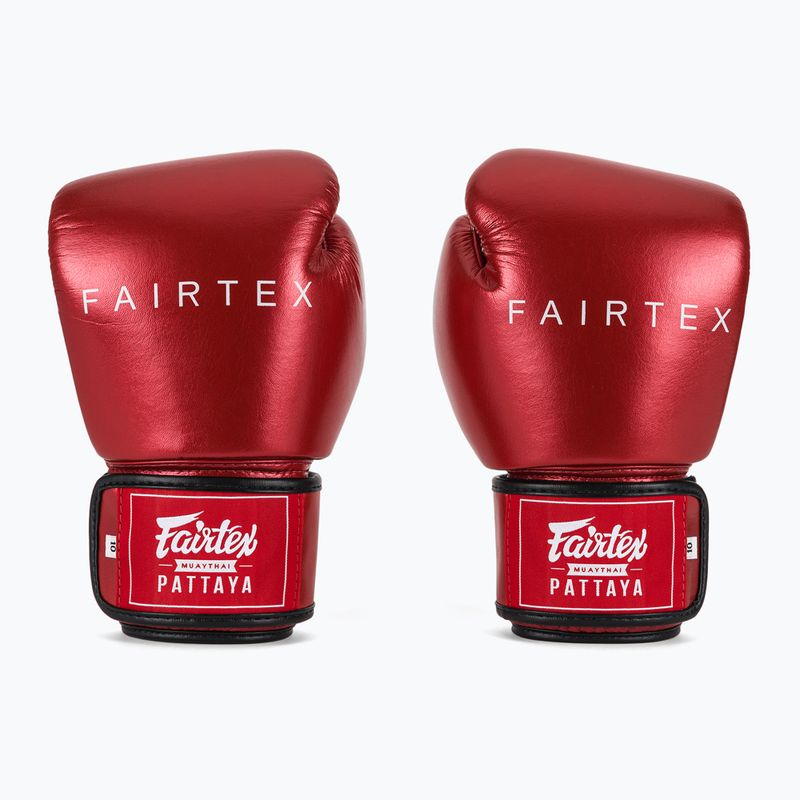 Mănuși de box Fairtex Metallic Boxing red 2
