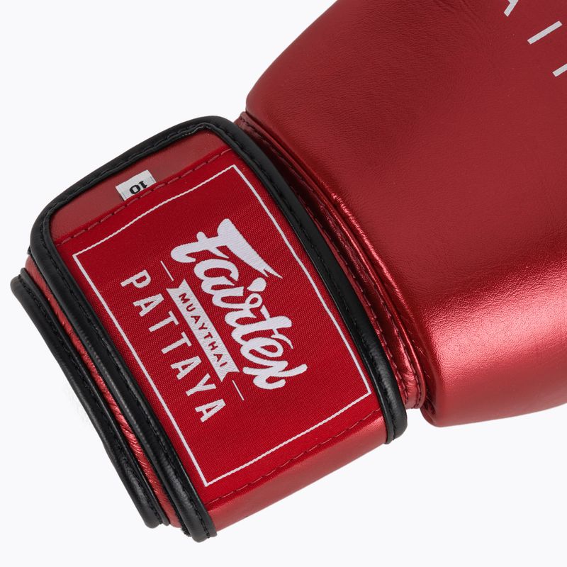 Mănuși de box Fairtex Metallic Boxing red 6