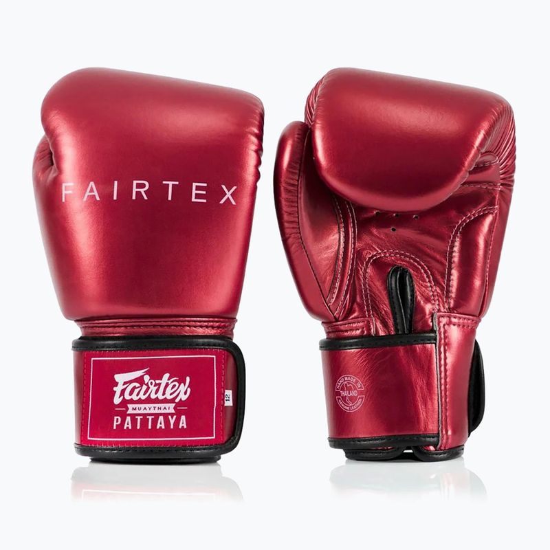 Mănuși de box Fairtex Metallic Boxing red