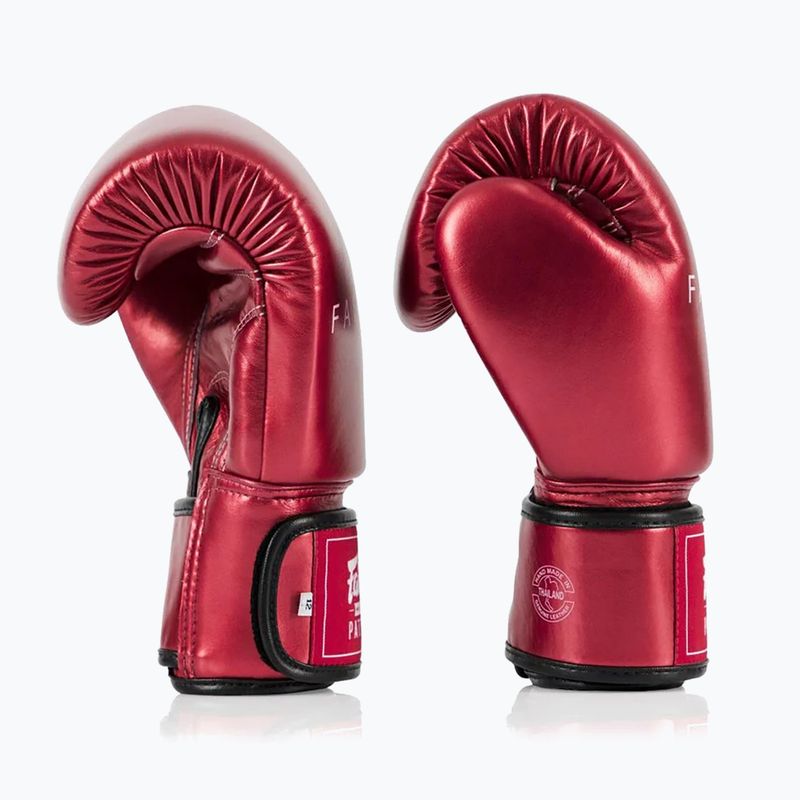 Mănuși de box Fairtex Metallic Boxing red 4