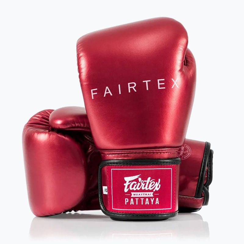 Mănuși de box Fairtex Metallic Boxing red 4