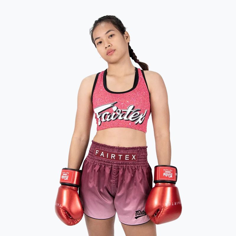 Mănuși de box Fairtex Metallic Boxing red 6