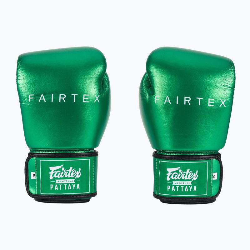 Mănuși de box Fairtex Metallic Boxing green 2