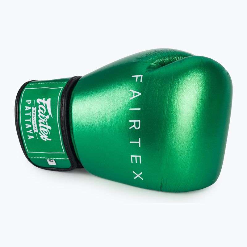 Mănuși de box Fairtex Metallic Boxing green 5