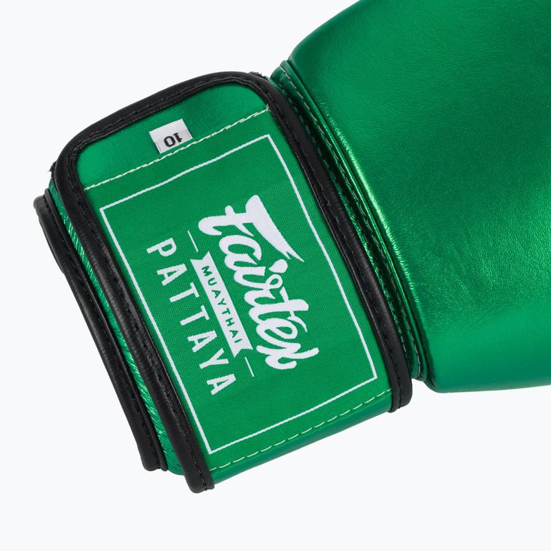 Mănuși de box Fairtex Metallic Boxing green 6