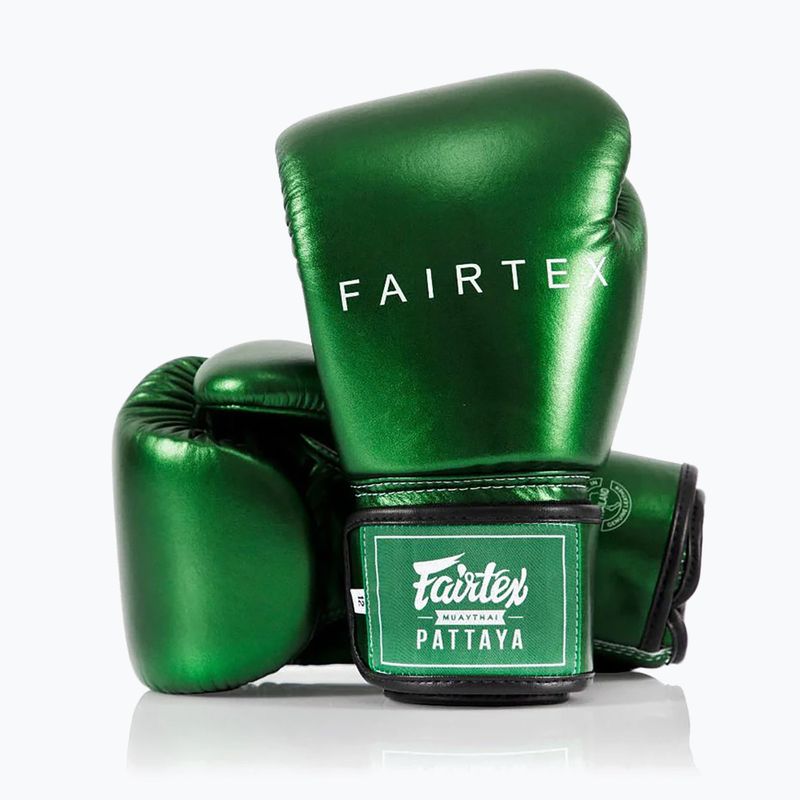Mănuși de box Fairtex Metallic Boxing green 4