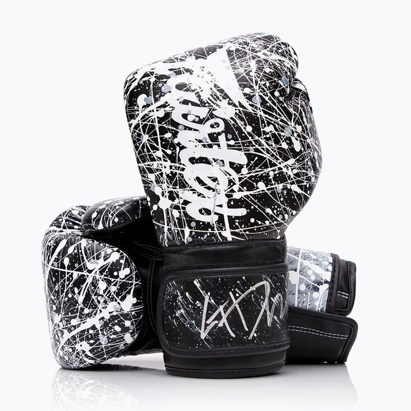 Mănuși de box Fairtex Microfiber Art Collections Painter black/white 4