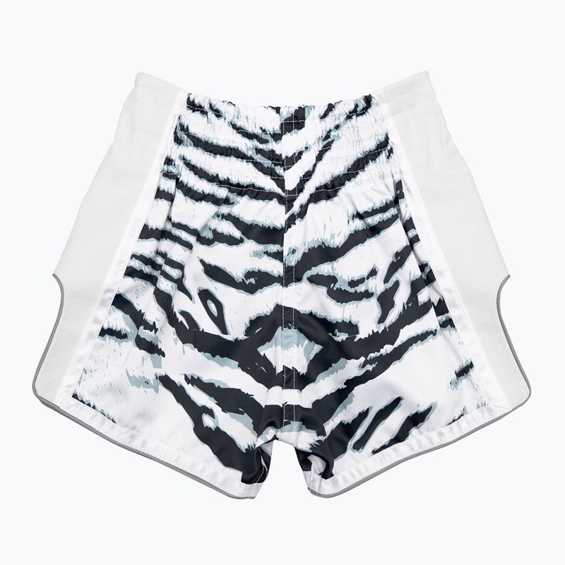Pantaloni scurți de box pentru copii Fairtex BSK2103 "White Tiger" alb 2