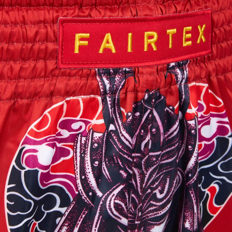 Pantaloni scurți de box pentru copii Fairtex BSK2108 "Silent Warrior" roșu 3