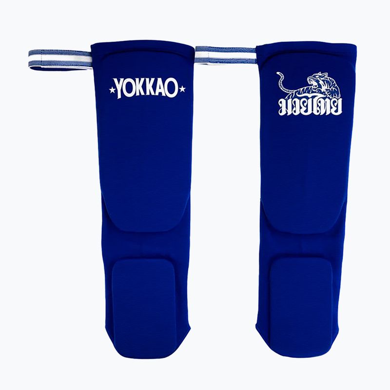 Apărători de tibie YOKKAO Muay Thai Boxing blue cotton