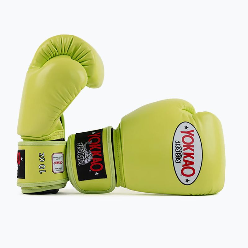 Mănuși de box pentru bărbați YOKKAO Matrix lime punch 3