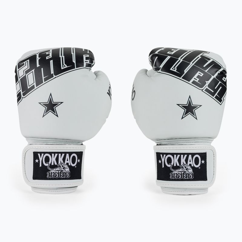 Mănuși de box YOKKAO Lettering Boxing white 2