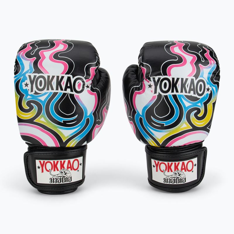 Mănuși de box pentru bărbați YOKKAO Flames black 2