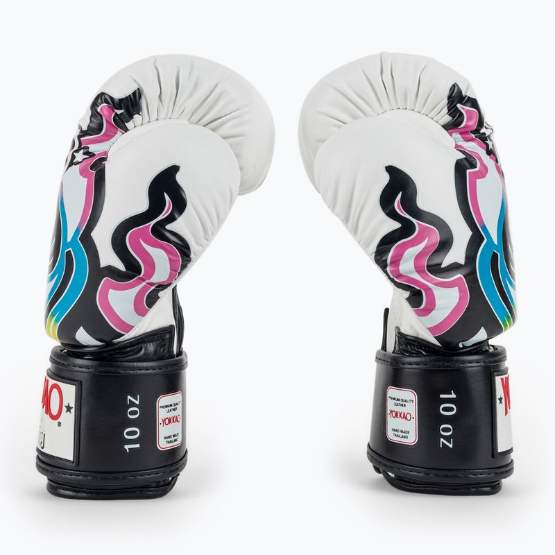 Mănuși de box pentru bărbați YOKKAO Flames white 4