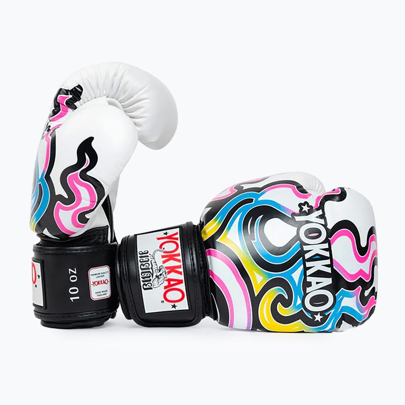 Mănuși de box pentru bărbați YOKKAO Flames white 3