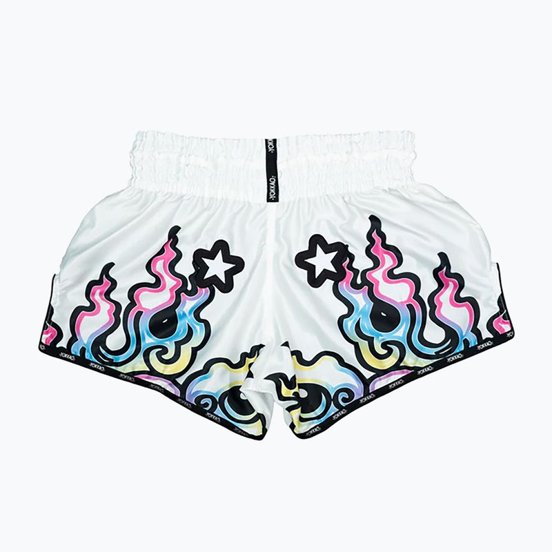 Pantaloni scurți de antrenament pentru bărbați YOKKAO Flames CarbonFit white 2