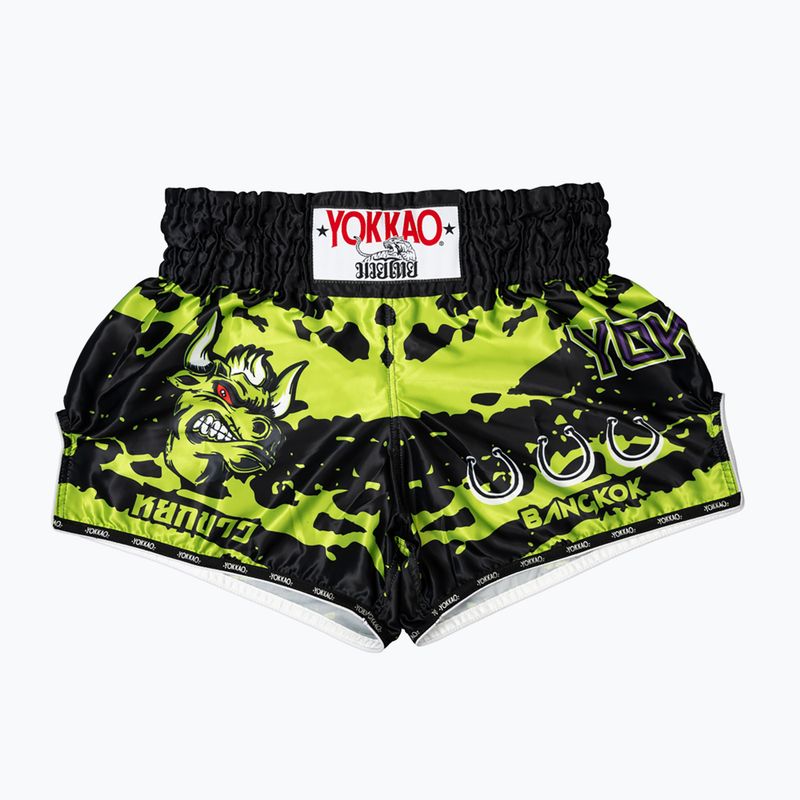 Pantaloni scurți de antrenament pentru bărbați YOKKAO Angry Bull Muay Thai black