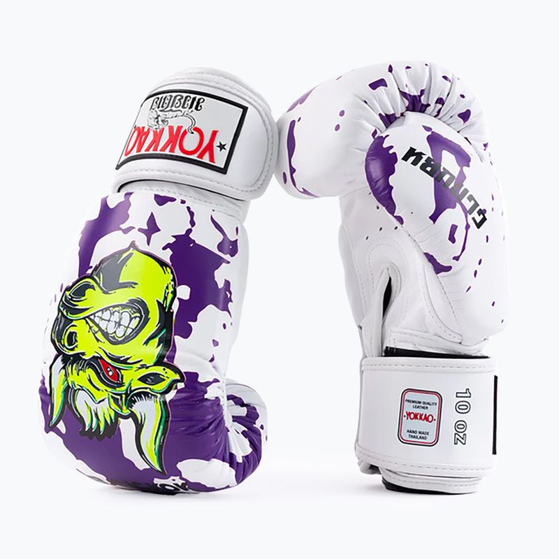 Mănuși de box pentru bărbați YOKKAO Angry Bull white 8