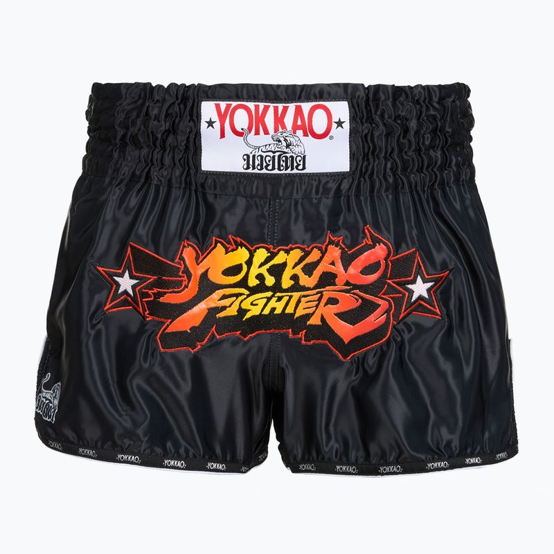 Pantaloni scurți de antrenament pentru bărbați YOKKAO Fighter KO Muay Thai black