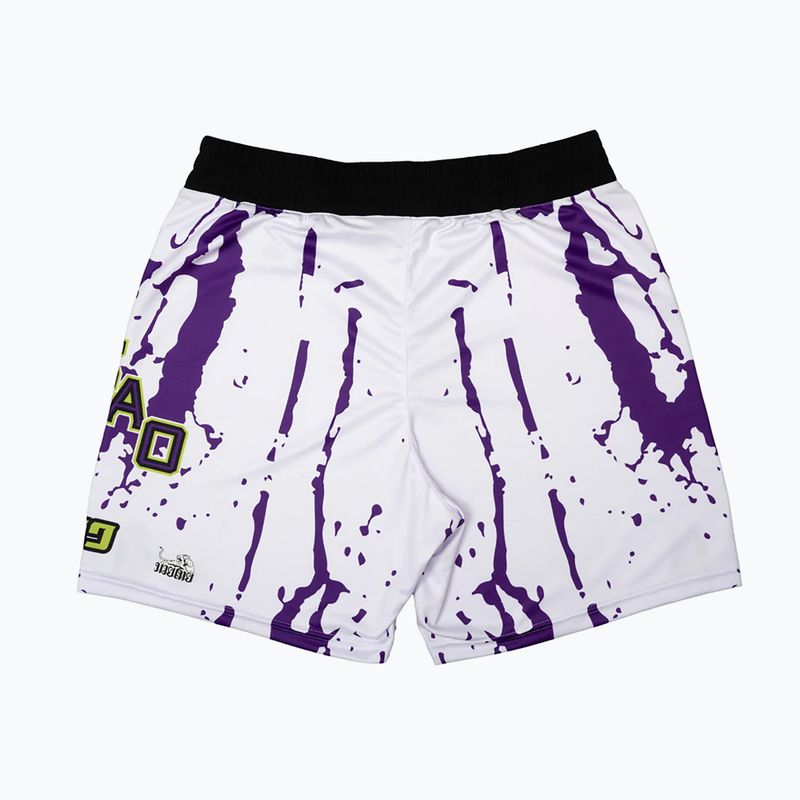 Pantaloni scurți de antrenament pentru bărbați YOKKAO Angry Bull Workout white 2