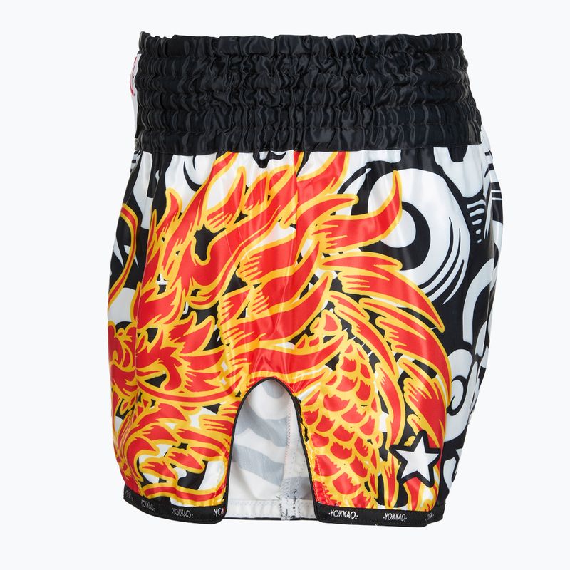 Pantaloni scurți de antrenament pentru bărbați YOKKAO Dragon Muay Thai black/white 3