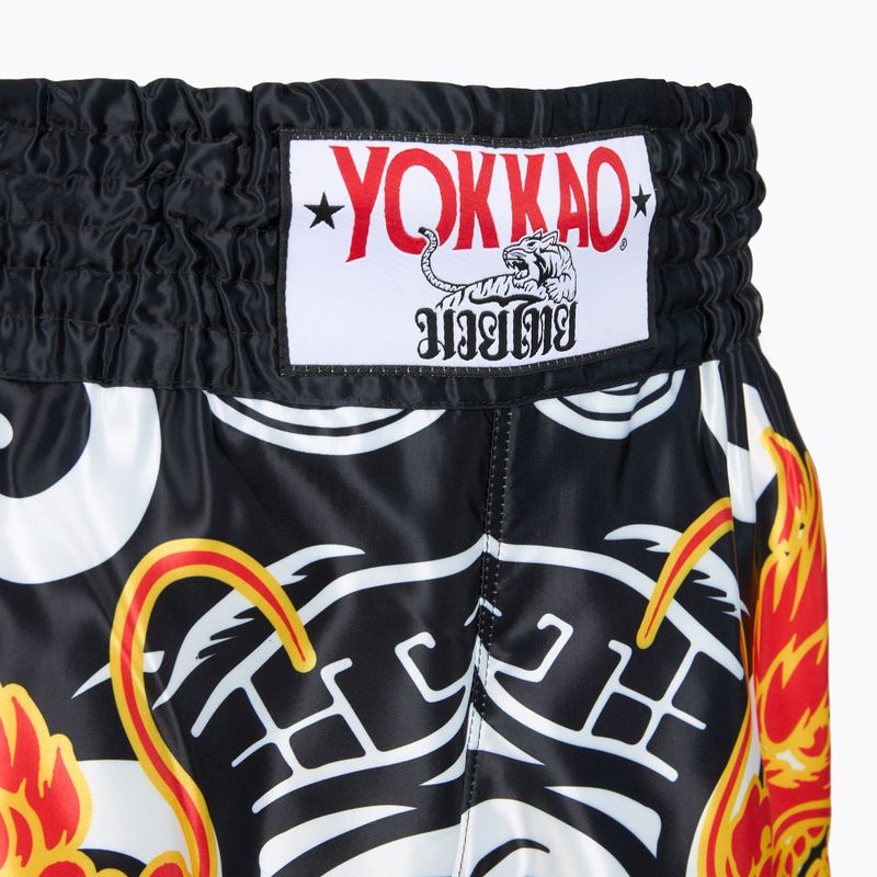 Pantaloni scurți de antrenament pentru bărbați YOKKAO Dragon Muay Thai black/white 4