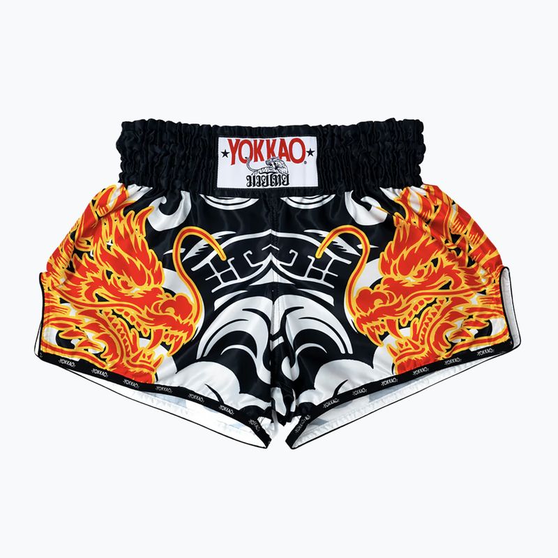 Pantaloni scurți de antrenament pentru bărbați YOKKAO Dragon Muay Thai black/white 5