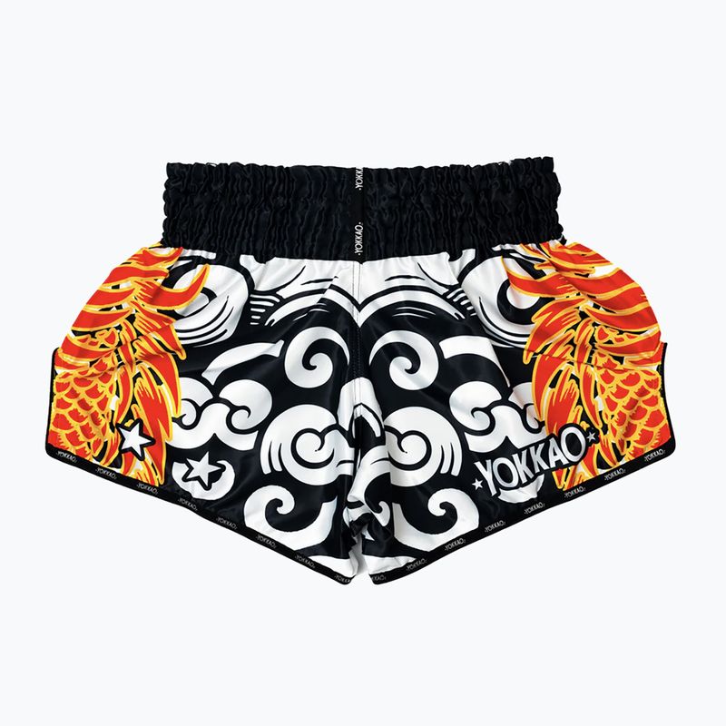 Pantaloni scurți de antrenament pentru bărbați YOKKAO Dragon Muay Thai black/white 6