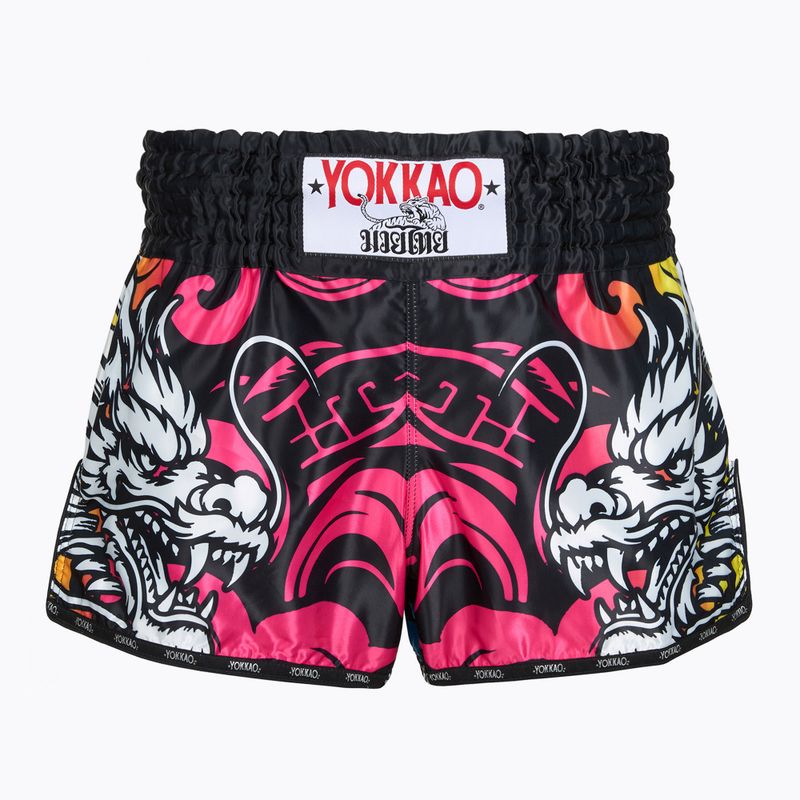 Pantaloni scurți de antrenament pentru bărbați YOKKAO Dragon Muay Thai pink/blue