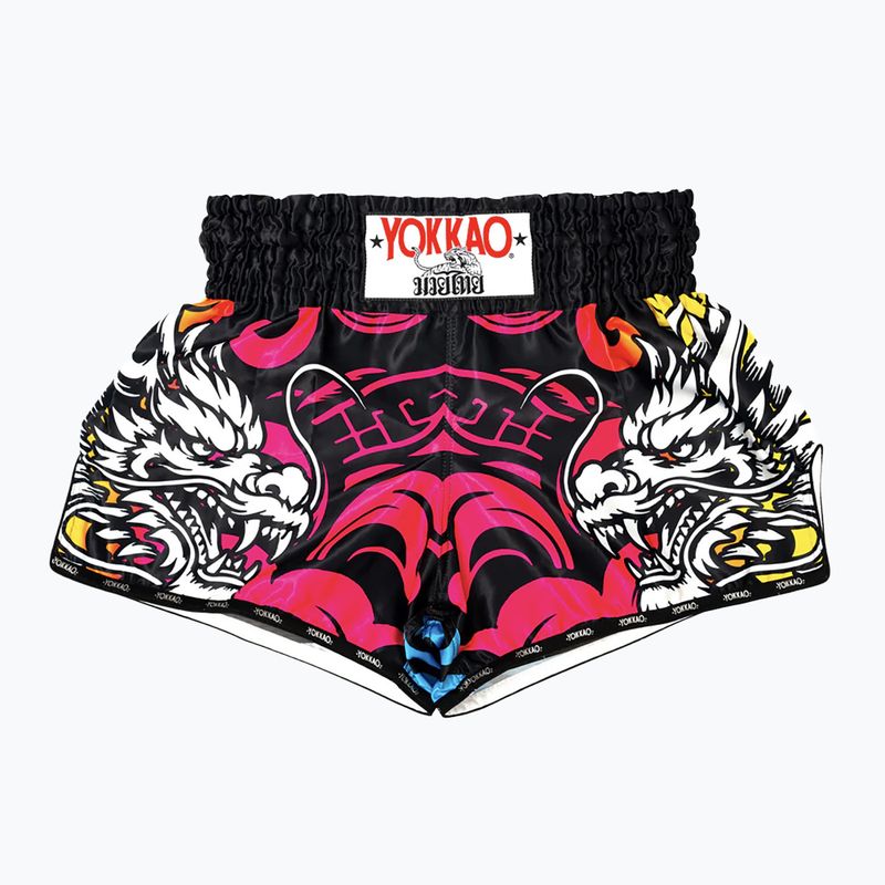 Pantaloni scurți de antrenament pentru bărbați YOKKAO Dragon Muay Thai pink/blue 5