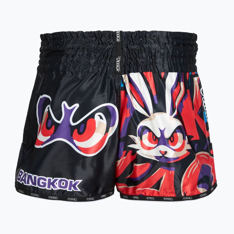 Pantaloni scurți de antrenament pentru bărbați YOKKAO Angry Rabbit Muay Thai black 2