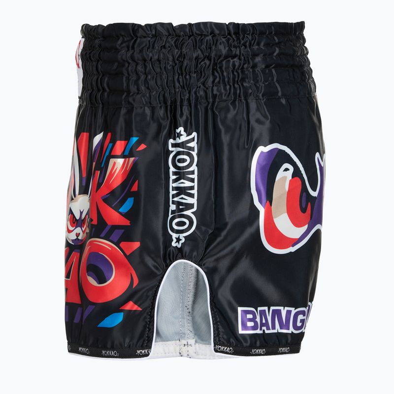 Pantaloni scurți de antrenament pentru bărbați YOKKAO Angry Rabbit Muay Thai black 3