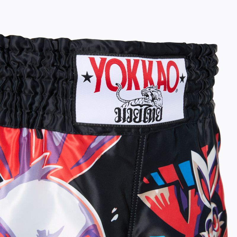 Pantaloni scurți de antrenament pentru bărbați YOKKAO Angry Rabbit Muay Thai black 4