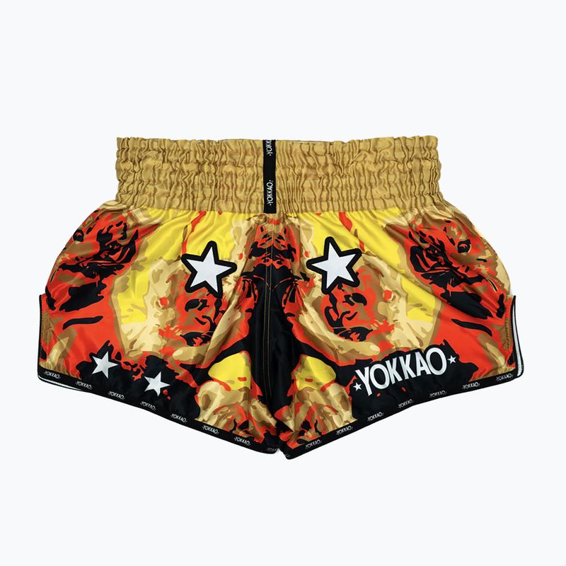 Pantaloni scurți de antrenament pentru bărbați YOKKAO Tiger Family Muay Thai gold 2