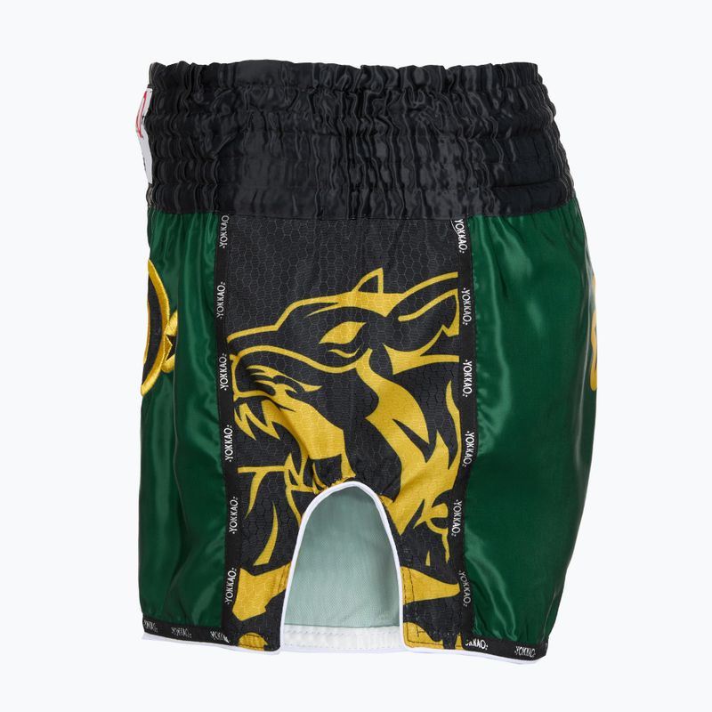 Pantaloni scurți de antrenament pentru bărbați YOKKAO Original Muay Thai green 3